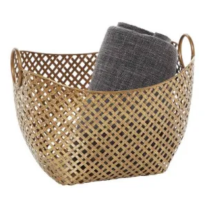 16.75"x11.5" Large Gold Metal Basket - Olivia & May