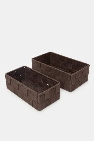 Brown Storage Basket Set (2 Piece)