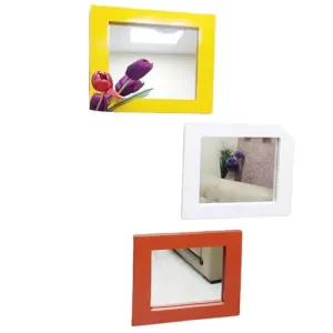 Detec Present Homzë Designer Wall Mirrors Bathroom Bedroom Living Room Basin Mirror (Orange)