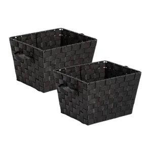 Honey Can Do Black Woven Storage Bins with Handles (2-Pack)