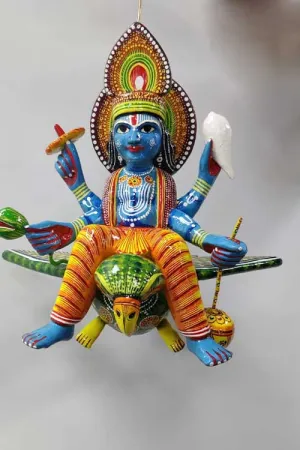 Lord Vishnu on Garud (Wooden)