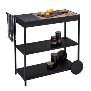 Miro 3 Tier Kitchen Trolley Matte Black