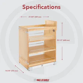 Rev-A-Shelf 11" Wood P-O For Door/Drawer CAB W/BLUM SC 448-BDDSC-11C