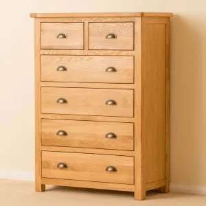 Roseland Oak 2 Over 4 Drawer Chest