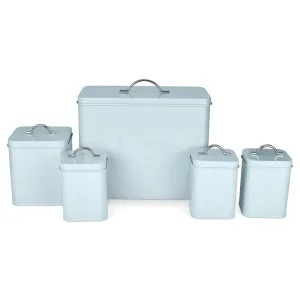 Set of 5 Kitchen Storage Canisters - Blue Luxe