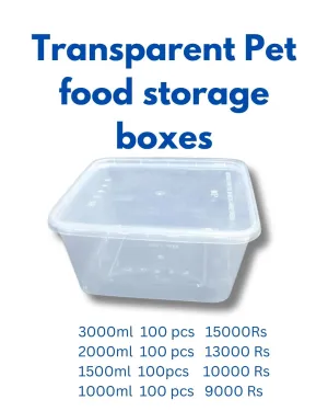 Transparent Pet food storage 100 boxes  (100% food grade)