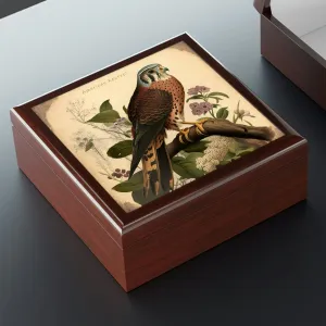 Vintage American Kestrel Wooden Keepsake Jewelry Box