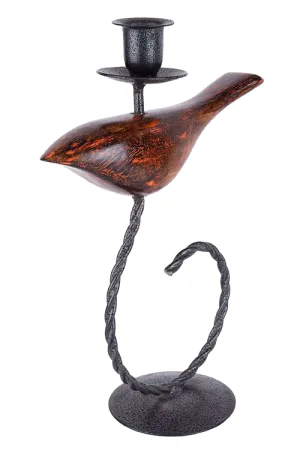 Wrought Iron Bird Candle Holder